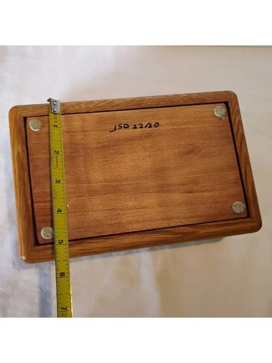 Small Handmade Wooden Dresser Storage Box w/Removable Inserts & Sectioned Trays - Picture 6 of 9
